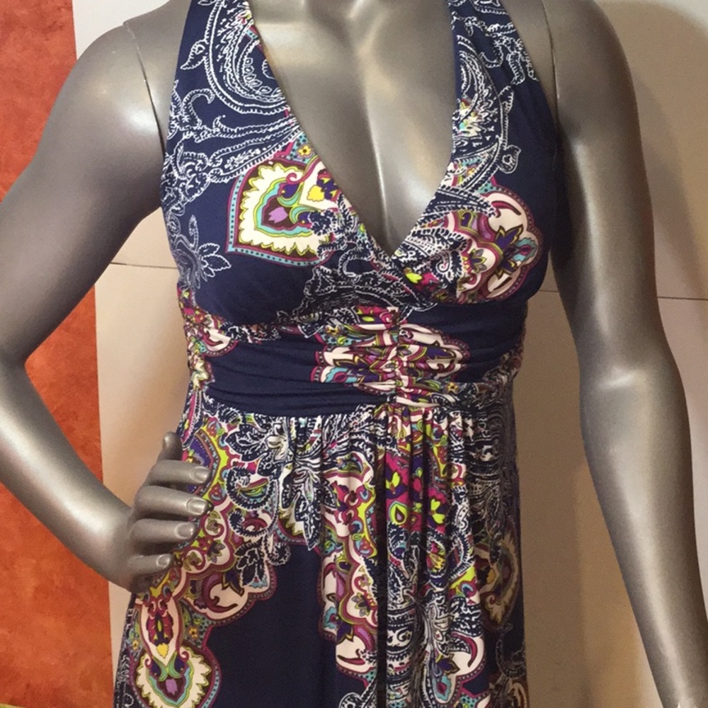 XOXO Large Maxi dress, blue, multi colored